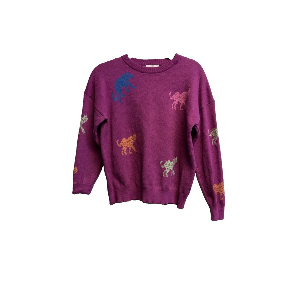 Entro Horse Sweater Women S Pink Magenta Equestrian Western Cowgirl Rodeo Knit